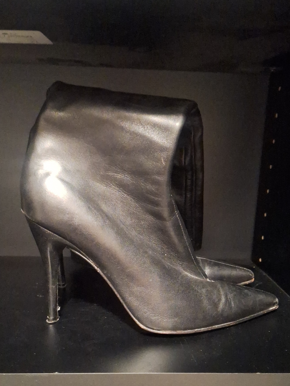 BCBG Black Leather Pointed-Toe Stiletto Boots - Women